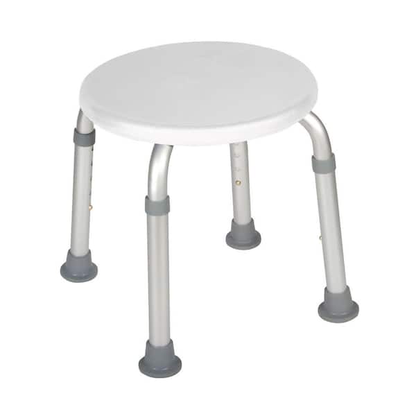 Drive Medical Adjustable Height Bath Stool in White