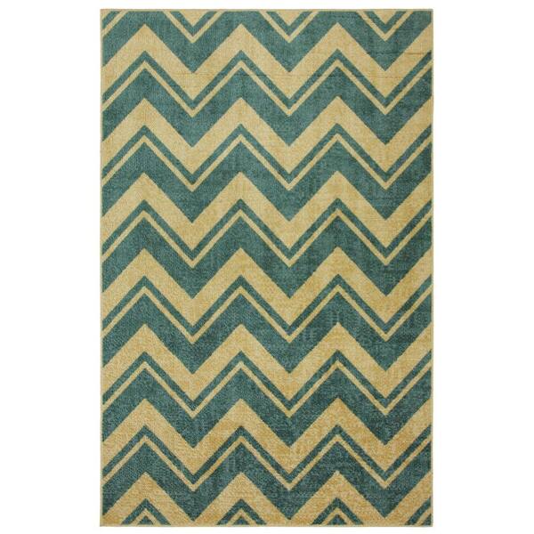Mohawk Lascala Chevron Stripe Medium Blue 8 ft. x 10 ft. Area Rug