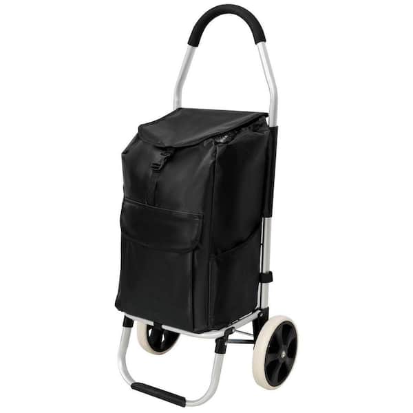 Avex 88 lb. Capacity Hand Truck Foldable Shopping Cart with Black Removable Oxford Waterproof Bag