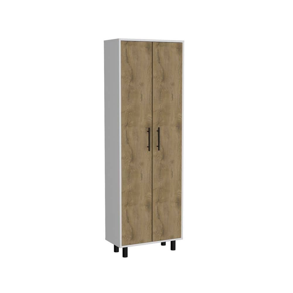 23.62 in. W x 11.81 in. D x 71.10 in. H White Particle Board Freestanding Linen Cabinet with 5 Shelves in White price history on PriceWatchPro