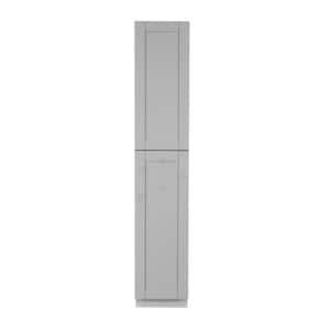 Anchester Assembled 18 in. x 84 in. x 27 in. Tall Pantry with 2 Doors in Light Gray
