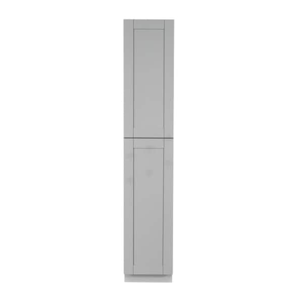 LIFEART CABINETRY Anchester Assembled 18 in. x 84 in. x 27 in. Tall Pantry with 2 Doors in Light Gray