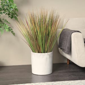 36 in. H Onion Grass Artificial Plant with Black Plastic Pot