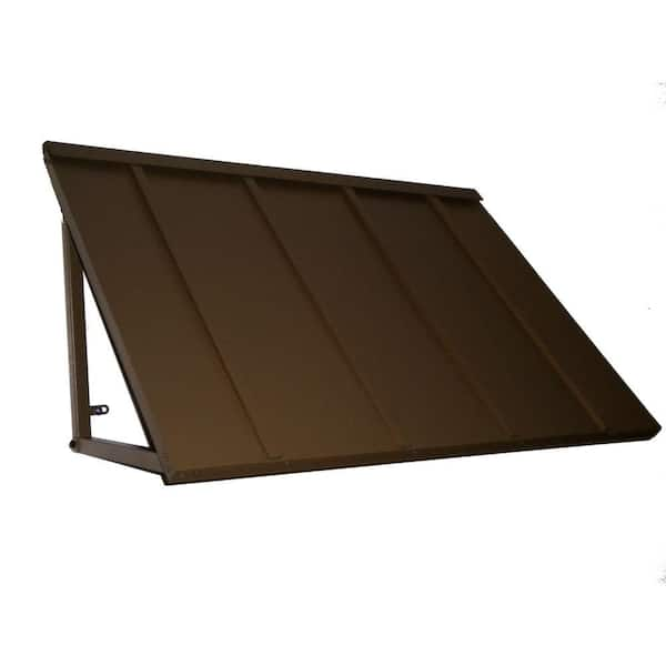 AWNTECH 6.7 ft. Houstonian Metal Standing Seam Fixed Awning (80 in. W x 24 in. H x 24 in. D) Bronze