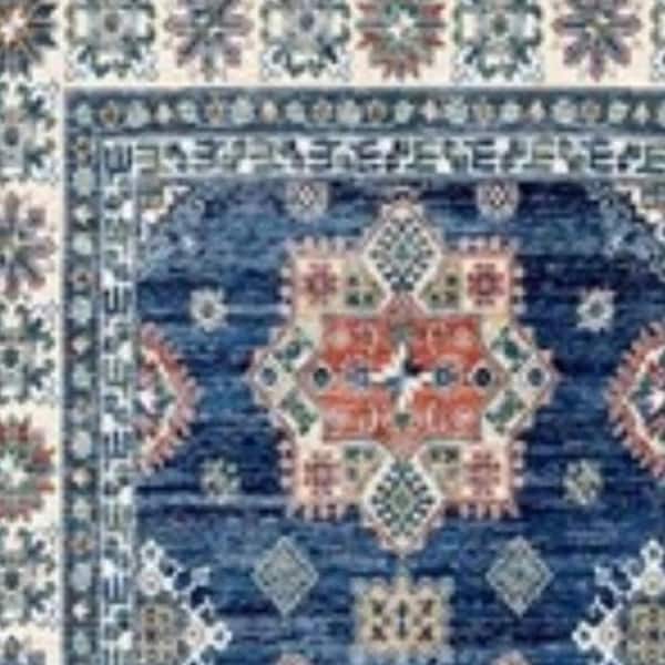 2 ft. x 8 ft. Blue Medallion Washable Area Rug