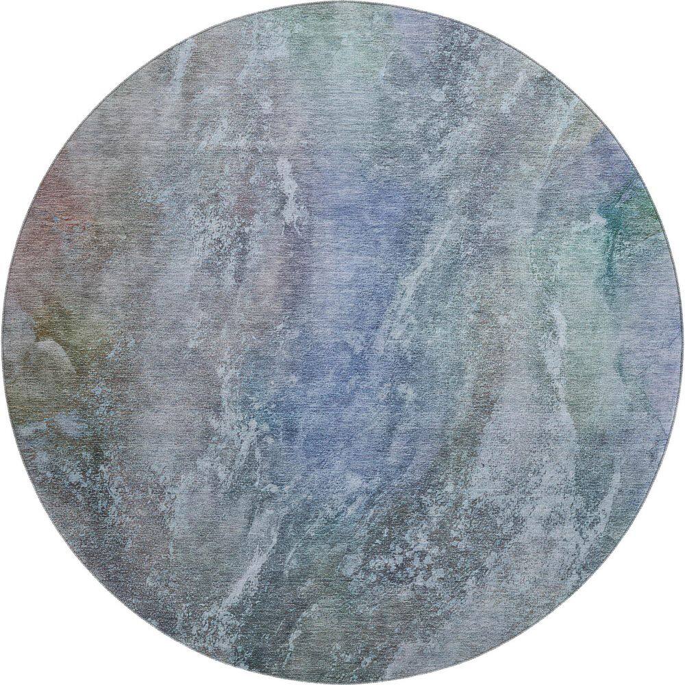 Mayfield Premium Machine Washable Abstract AMF2307 Blue 8 ft. x 8 ft. Round Rug price history on PriceWatchPro