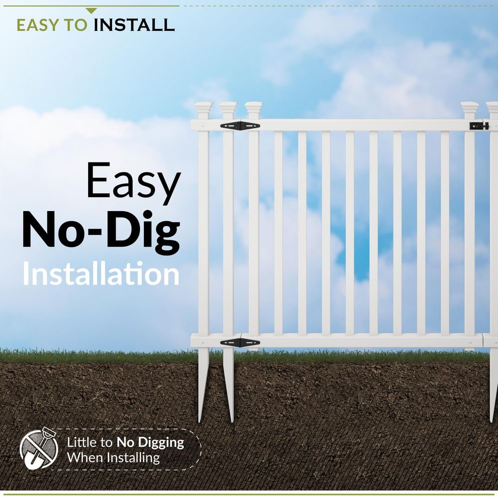 Baskenridge 3-ft White Vinyl Picket Fence Gate Kit