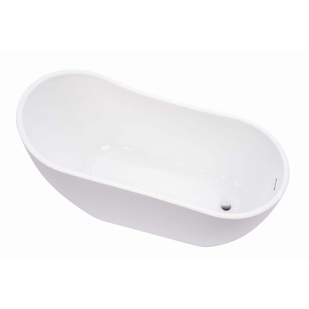 Amara 59'' White Acrylic Freestanding Soaking Bathtub