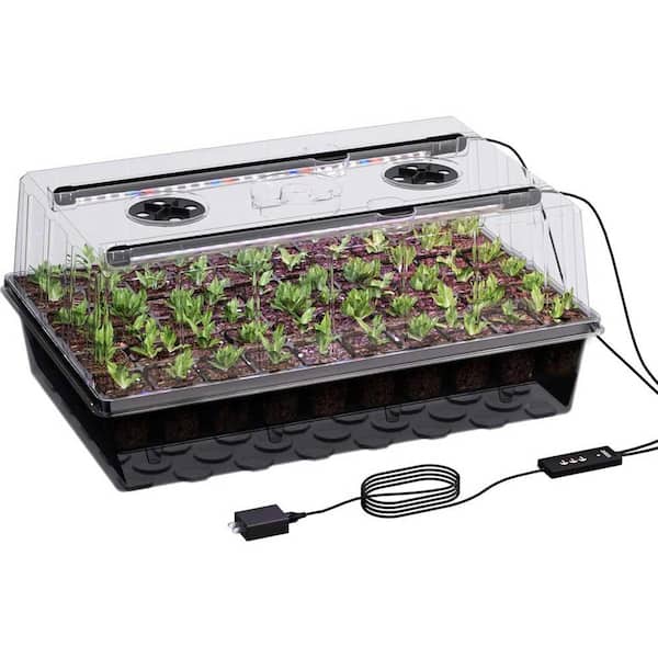60-Cell Self-Watering Seed Starter Tray with Grow Light and 4.07 Humidity Dome for Indoor Plant Germination