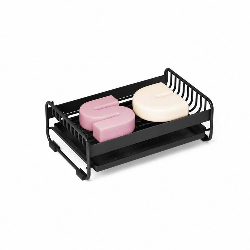 Black Carbon Steel Soap Dish for Shower with Flat Drip Tray and Removable Tray, 5.5 in. L x 3.5 in. W price history on PriceWatchPro