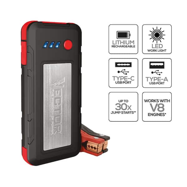 TISHOW 4-in-1 Jump Starter Power Bank with Air Compressor, 1600 A/12 V Jump