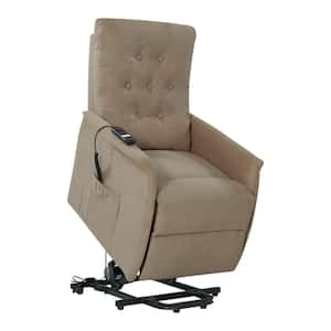 Barley Tan Fabric Standard (No Motion) Recliner with Power Lift