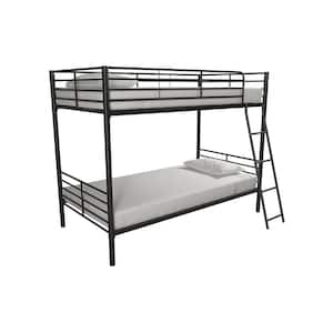 Black Twin Over Twin Convertible Metal Bunk Bed