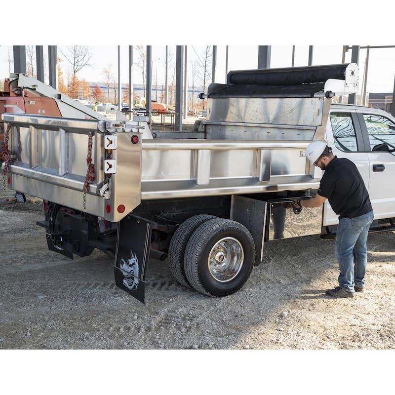 18 in. x 18 in. x 24 in. Gloss Black Steel Underbody Truck Tool Box with Stainless Steel Door