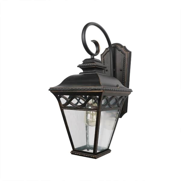 Unbranded Cheri Medium 1-Light Oil Rubbed Bronze Outdoor Wall Lantern Sconce