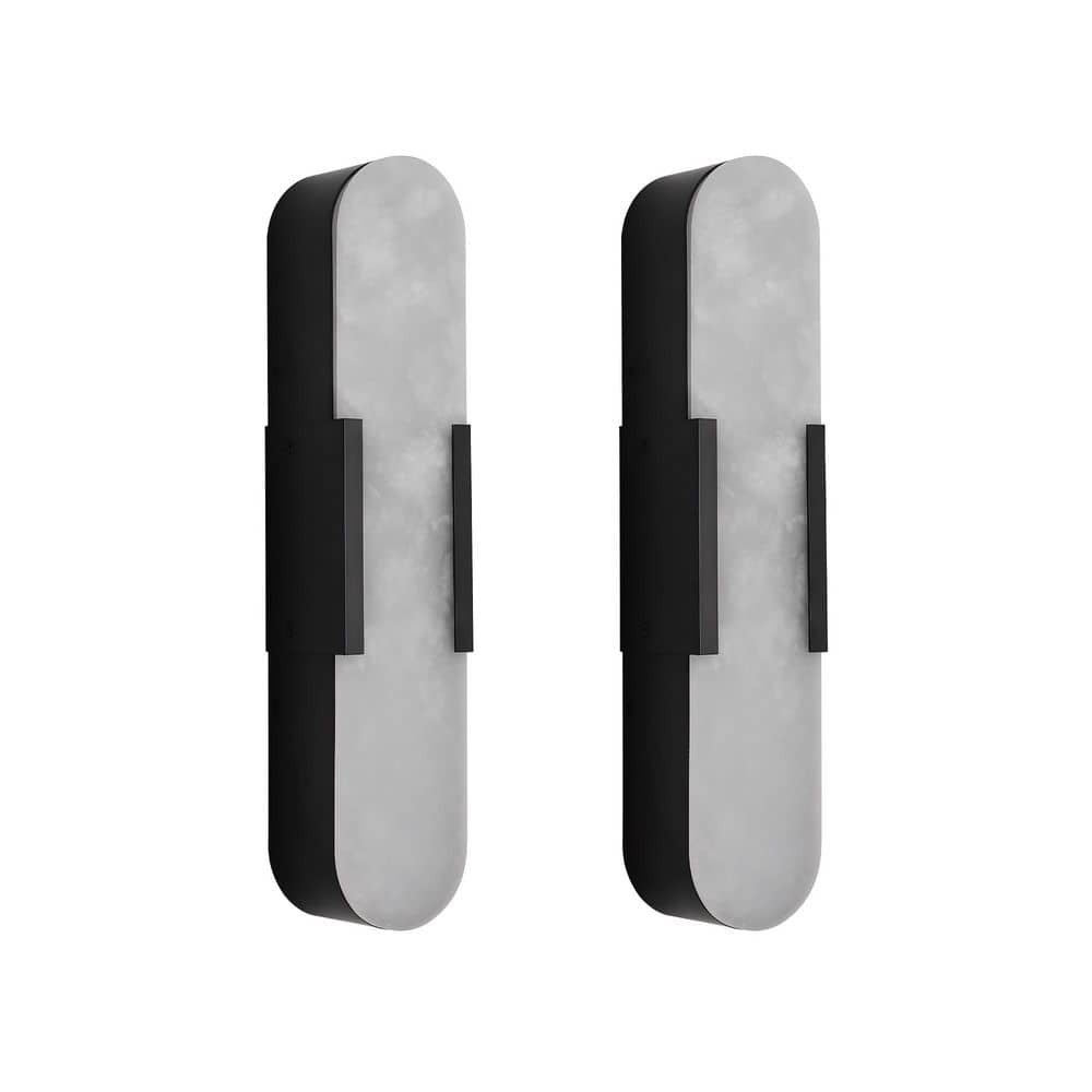 20 in. Modern Black Alabaster Wall Sconces, Natural Marble LED Wall light for Living Room, Bedroom, Hallway, Stairs price history on PriceWatchPro