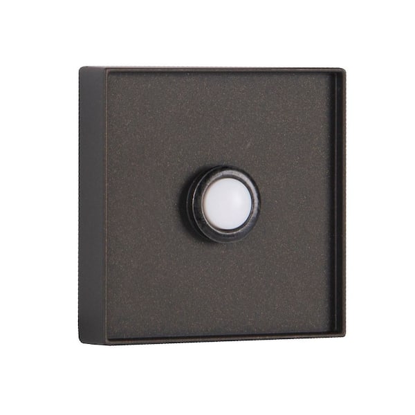 Wired Flush Mount Espresso Finish Doorbell Push Button with Illuminated LED Chime Button