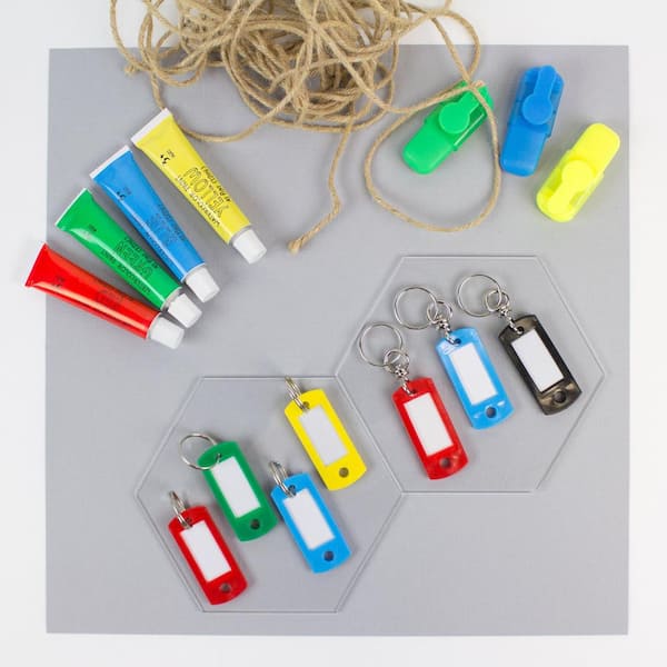 Lucky Line Flexible Colored Plastic Key Tag with 3/4" Split Ring in Assorted Col 