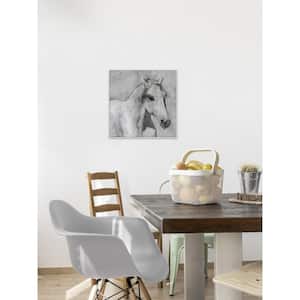 12 in. H x 12 in. W "Grey Elegant Horse" by Irena Orlov Framed Printed Canvas Wall Art