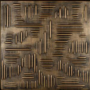 Country Wheat Antique Brass 1.6 ft. x 1.6 ft. Decorative Foam Glue Up Ceiling Tile (21.6 sq. ft./case)