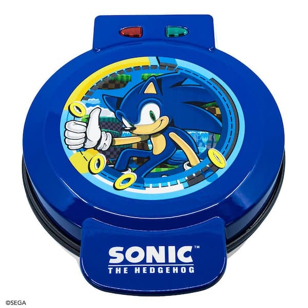 900 Watt Sonic the Hedgehog Waffle Maker Blue American Waffle Maker