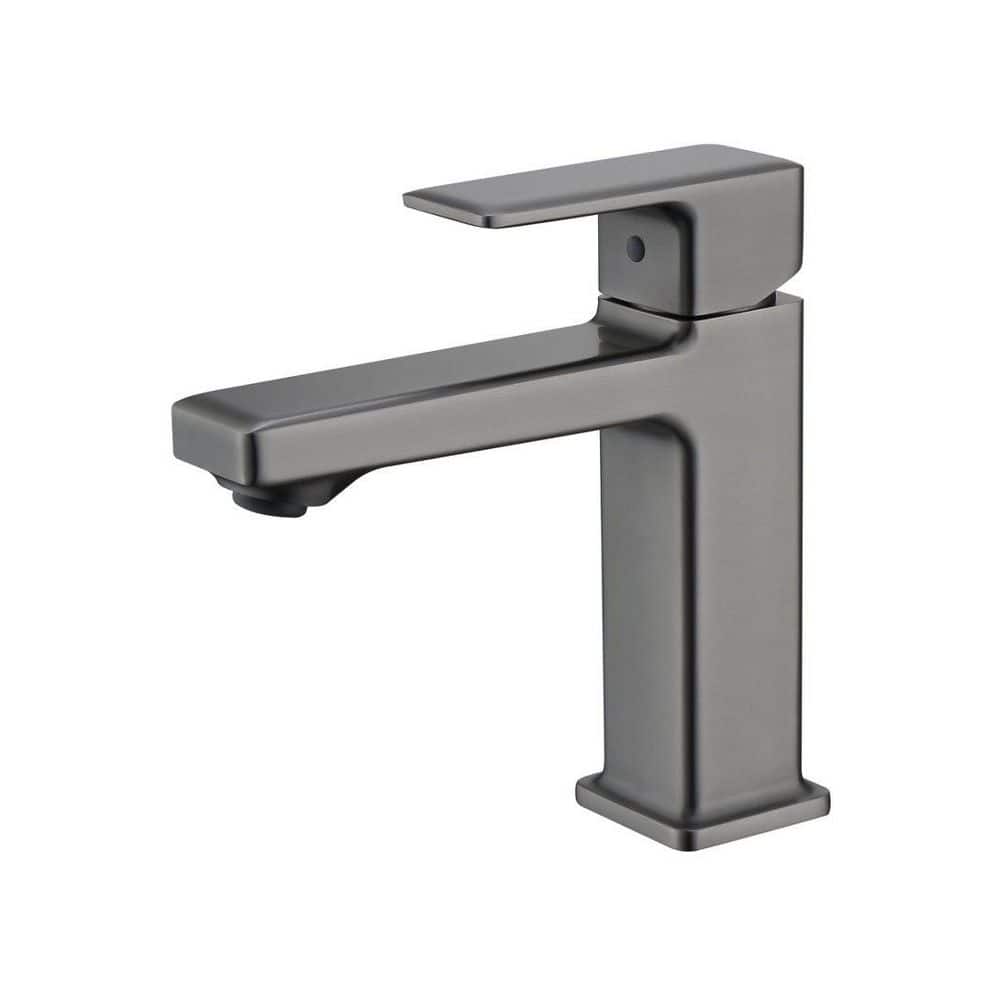 Single Handle Single Hole Bathroom Sink Faucet Lavatory Faucet with Two 9/16 in. Hoses in Gun Gray price history on PriceWatchPro