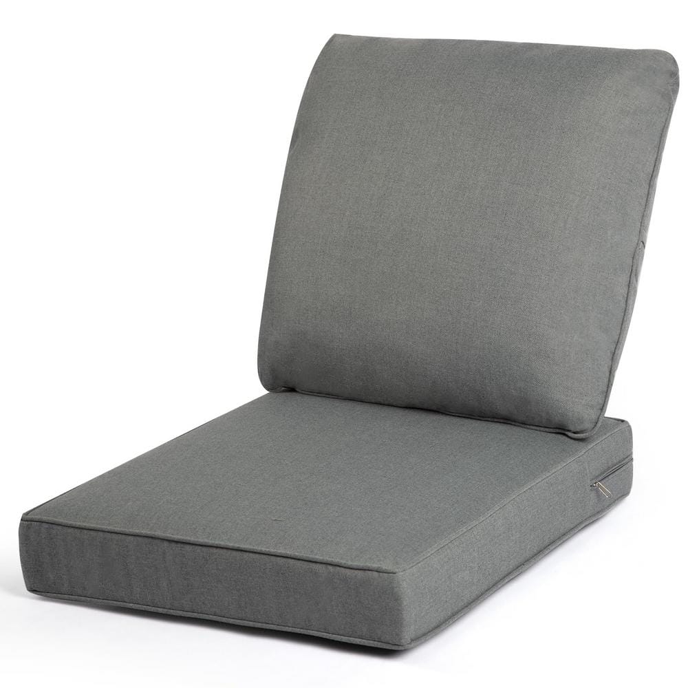 24 in. x 24 in. Dark Gray Olefin Replacement Outdoor Seat Cushion Perfect f