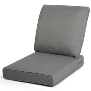 24 in. x 24 in. Dark Gray Olefin Replacement Outdoor Seat Cushion Perfect for Courtyard Patio Garden