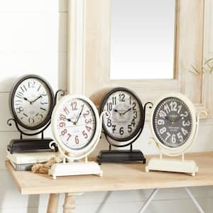 Black Metal Scroll Analog Clock (Set of 4)