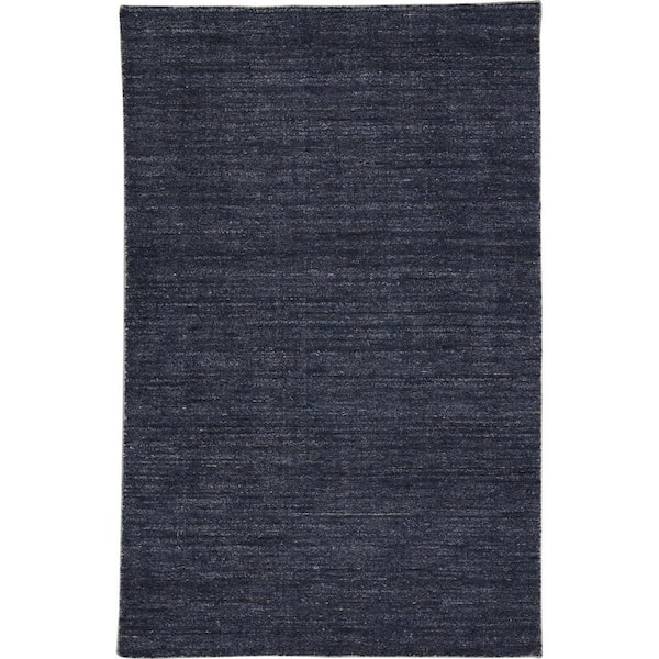 HomeRoots 4 ft. x 6 ft. Blue Solid Color Area Rug