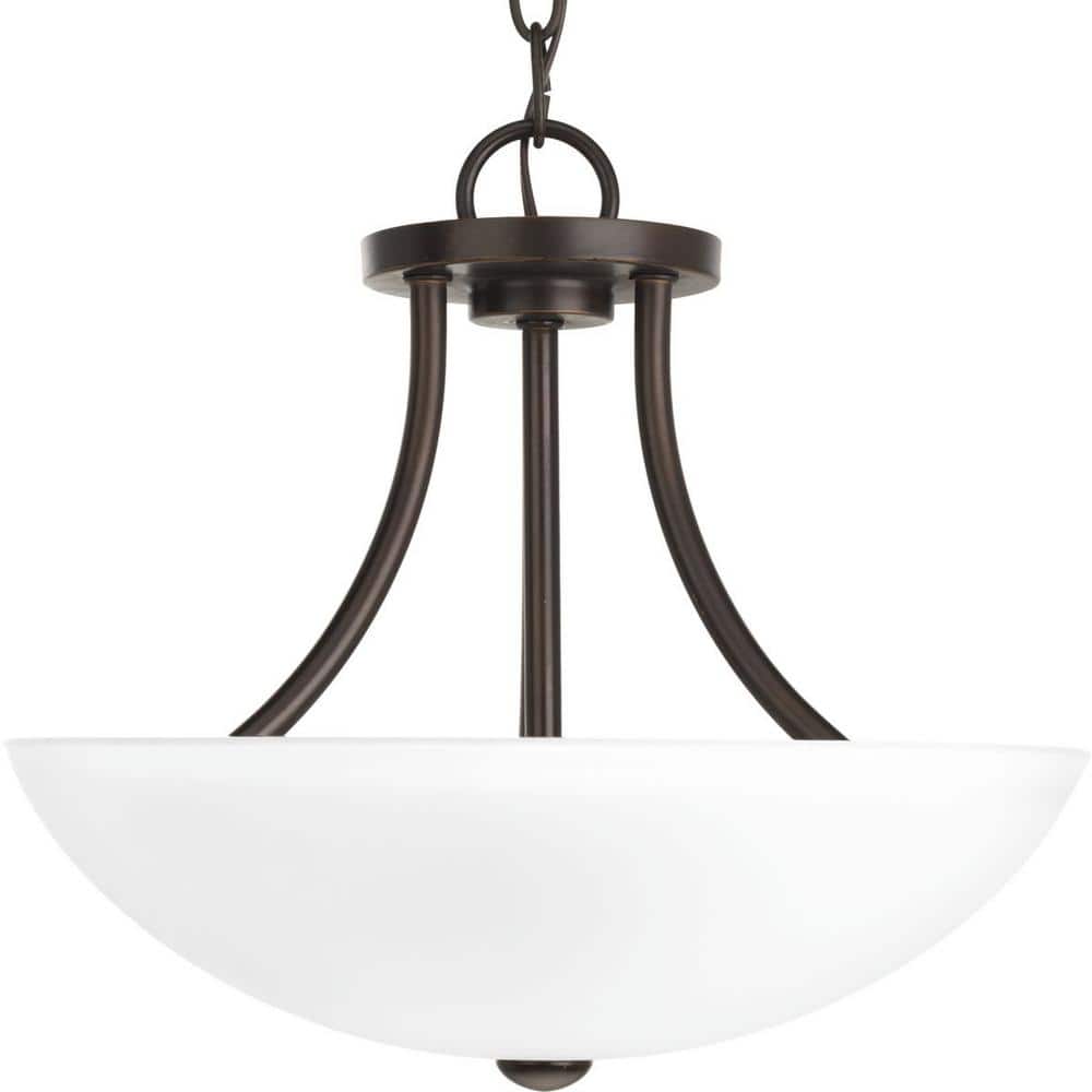 Antique Bronze Glass Bowl Semi-Flush Mount Light