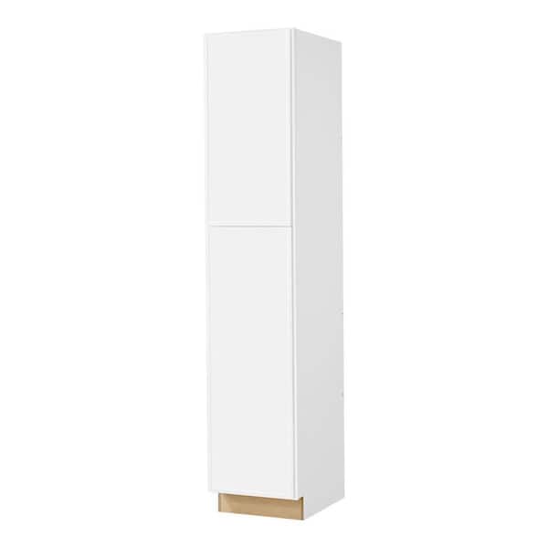 Leyton 18 in. W x 24 in. D x 90 in. H Ready to Assemble Plywood Slim Shaker Pantry Kitchen Cabinet in Alpine White