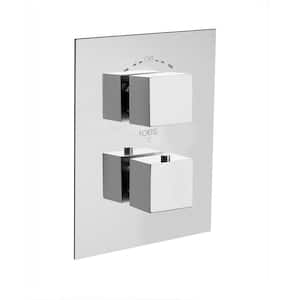 Quadro 2-Handle 2-Way Diverter Trim Kit in Chrome with Thermostatic Valve and Volume Control (Valve Not Included)