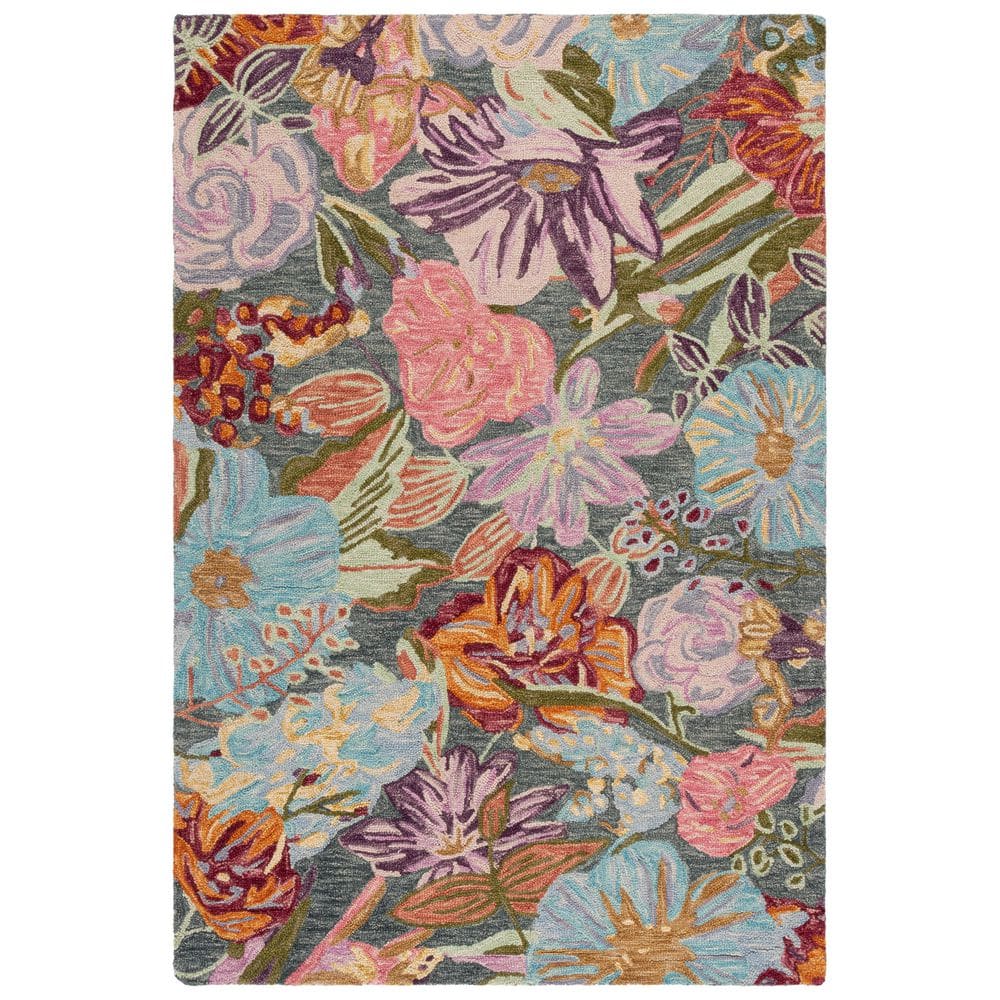 Fairview Spring Blue Rug SAFAVIEH Jardin 5 ft. x 8 ft. Green/Light Blue Floral Area Rug JAR374Y ...