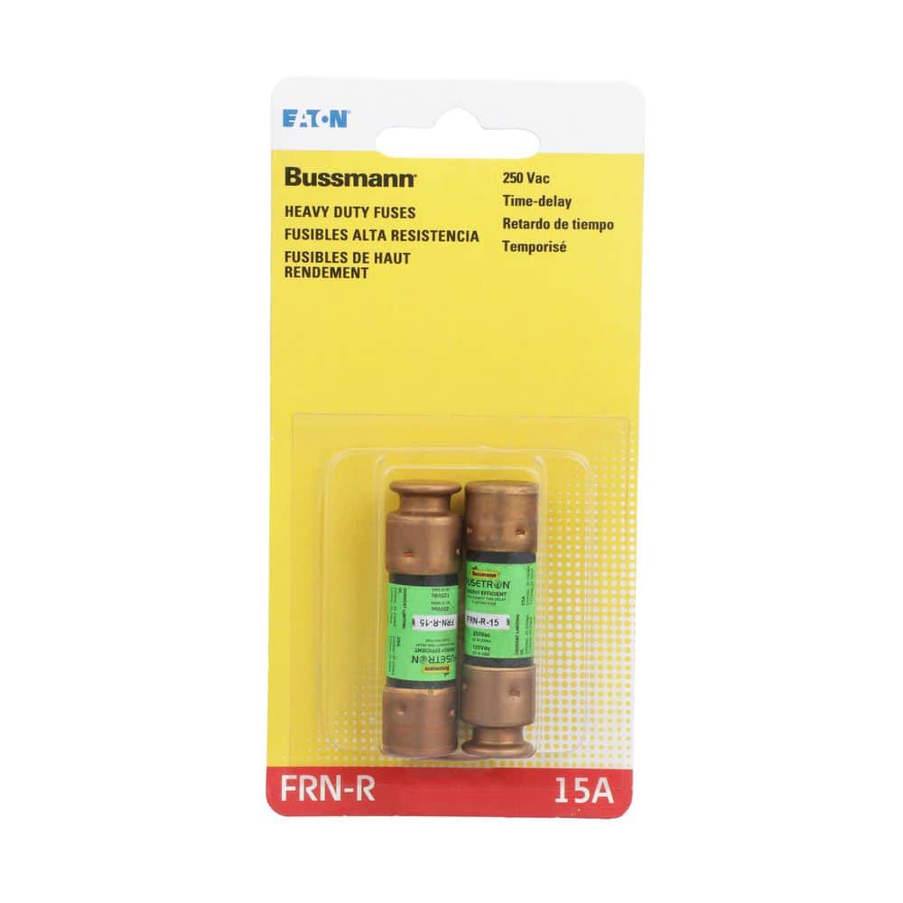 Cooper Bussmann FRN Series 15 Amp Brass Time Delay Fuse Cartridges (2 ...