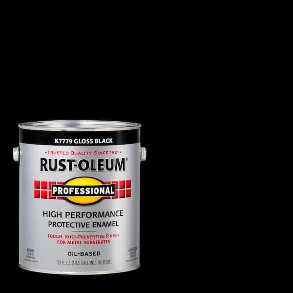 Rust-Oleum Professional 1 gal. High Performance Protective Enamel Gloss Black Oil-Based Interior/Exterior Paint (2-Pack)