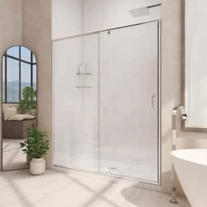 Flex 32 in. x 32 in. x 74.75 in. Framed Pivot Shower Door in Chrome with Center Drain White Acrylic Base
