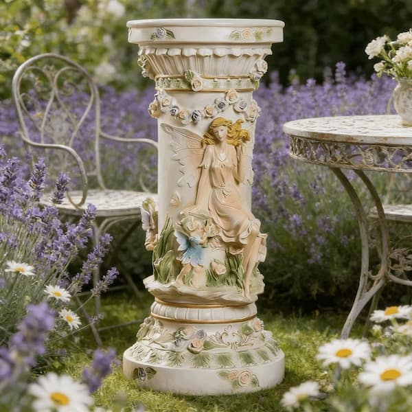 maocao hoom 33 in. Luxury Vintage Roman Column Pedestal, Resin