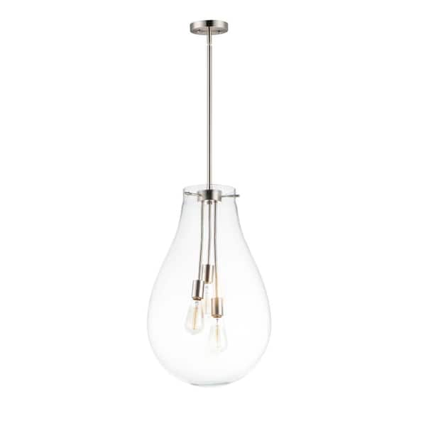 Gourd 3 Light Satin Nickel Pendant Light