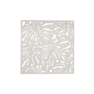 Arum 35.4 in. x 35.4 in. Swiss Coffee Recycled Polymer Decorative Screen Panel, Wall Decor and Privacy Panel