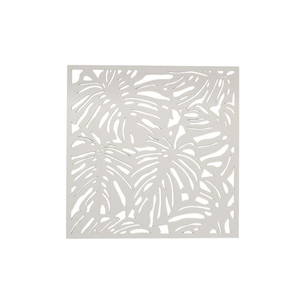 Matrix Arum 35.4 in. x 35.4 in. Swiss Coffee Recycled Polymer Decorative Screen Panel, Wall Decor and Privacy Panel