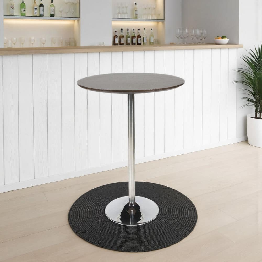 Dexo 42 in. H Espresso Brown and Chrome Round Bar Table Seats 2 price history on PriceWatchPro