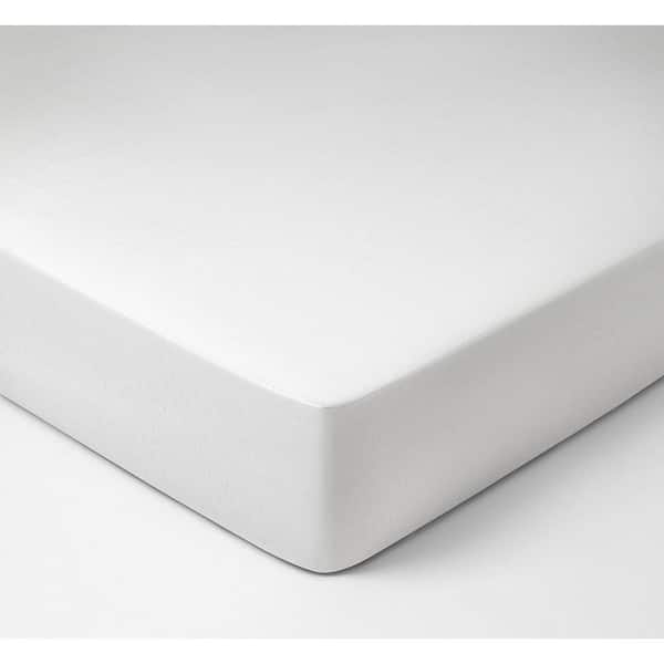 Delara 1-Piece White, Solid 100% Eucalyptus Lyocell Tencel, Full (54 in. x 75 in.), Smooth Breathable,Super Soft,Fitted Sheet