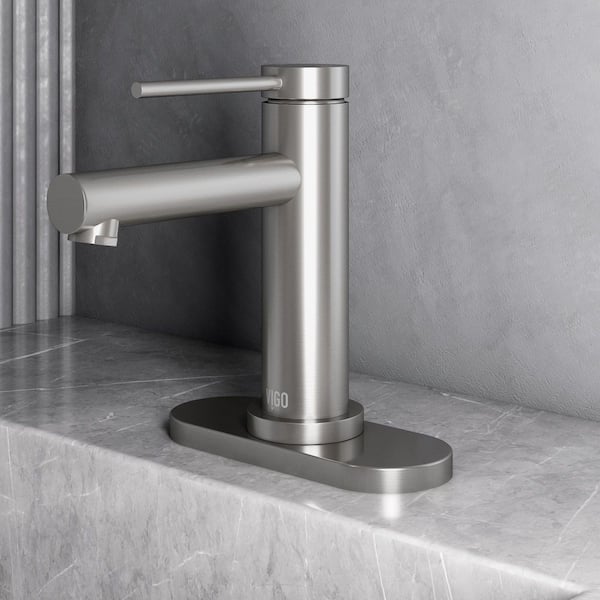 5.5 in. Zinc Bathroom Sink Faucet Hole Cover Deck Plate for 1 or 3 Hole in Brushed Nickel