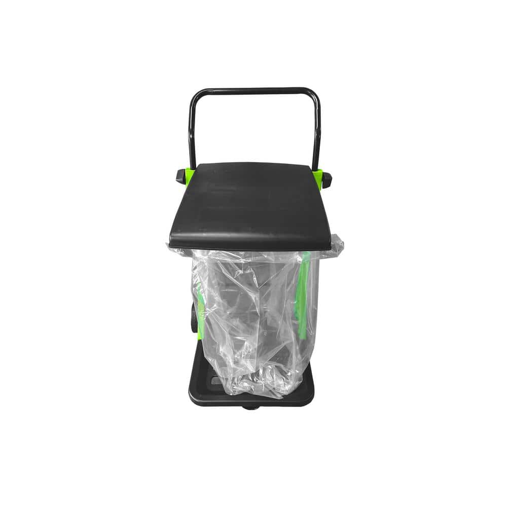 Adjustable Black and Green Metal Garden Cart with Lid