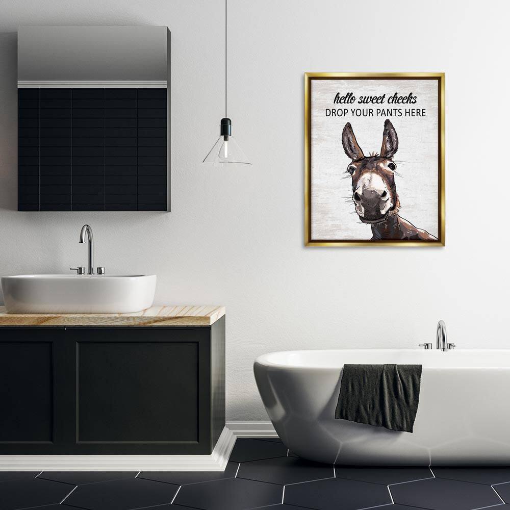 Sweet Cheeks Laundry Donkey by Lettered and Lined Gold Floater Frame Typography Graphic Art Print 31 in. x 25 in. price history on PriceWatchPro