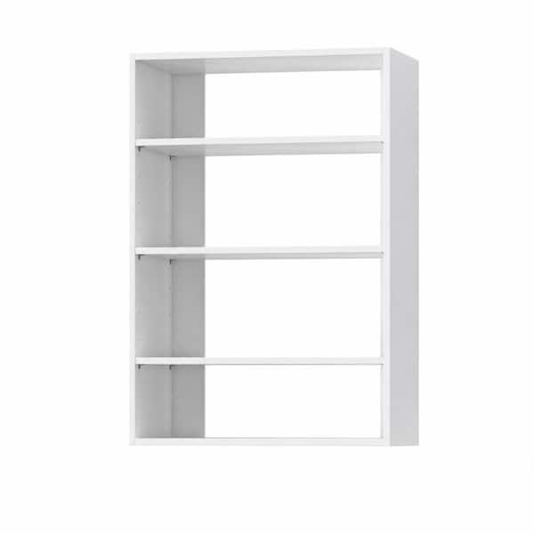 31.5 in W White Modular Closet System Handbag Storage Organizer with Open Shelves