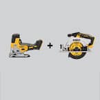 20V MAX XR Cordless Barrel Grip Jigsaw and 20V MAX Cordless Brushless 6-1/2 in. Circular Saw (Tools-Only)