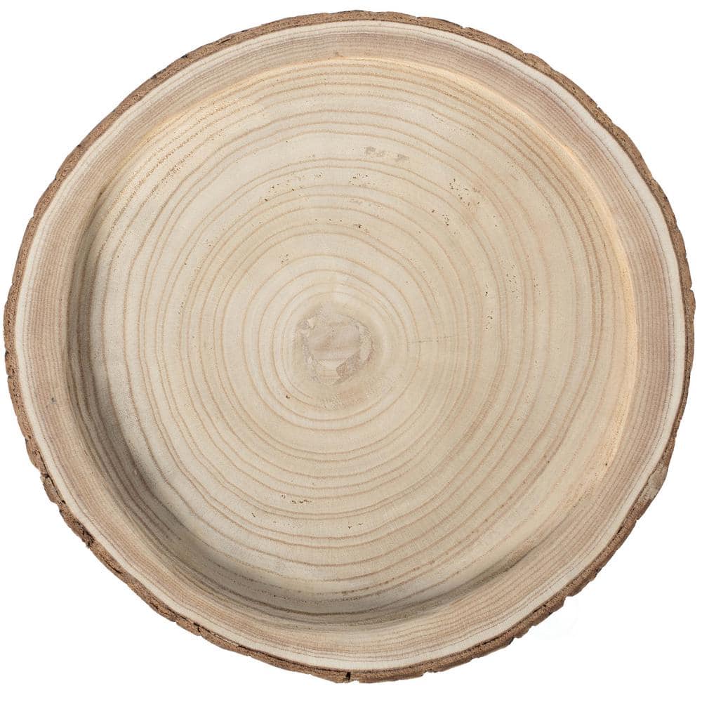 Rustic Round Wood Tree Bark Serving Tray
