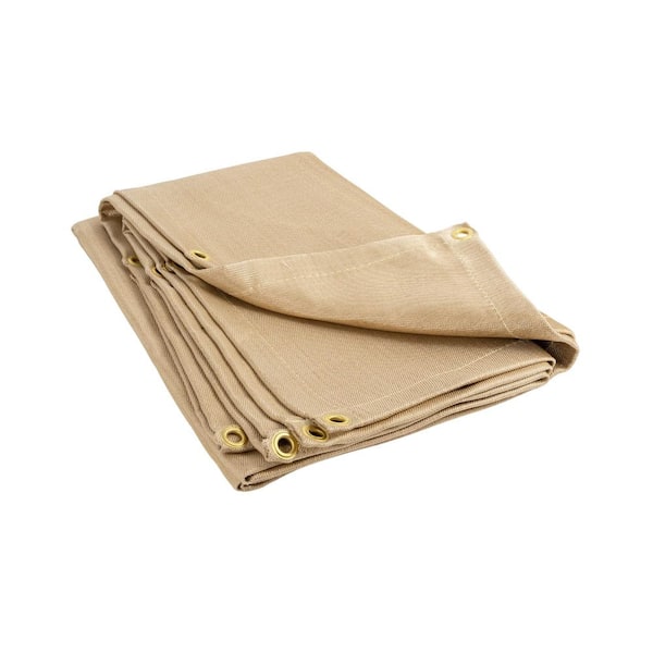 Fiberglass Welding Blanket Insulation Mat Fire Blanket 6 x 8 ft. 8mm Thick Thermal Resistant with Grommets